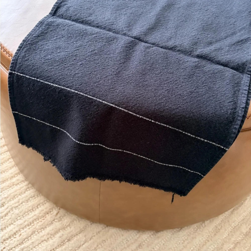 West Elm Black Cotton Table Runner